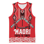 Toitu Te Tiriti Waitangi Basketball Jersey Red Wharenui House - Aussie Hoodie