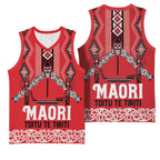 Toitu Te Tiriti Waitangi Basketball Jersey Red Wharenui House - Aussie Hoodie