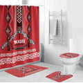 Toitu Te Tiriti Waitangi Bathroom Set Red Wharenui House - Aussie Hoodie