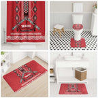 Toitu Te Tiriti Waitangi Bathroom Set Red Wharenui House - Aussie Hoodie