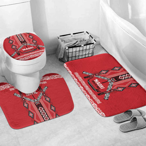 Toitu Te Tiriti Waitangi Bathroom Set Red Wharenui House - Aussie Hoodie