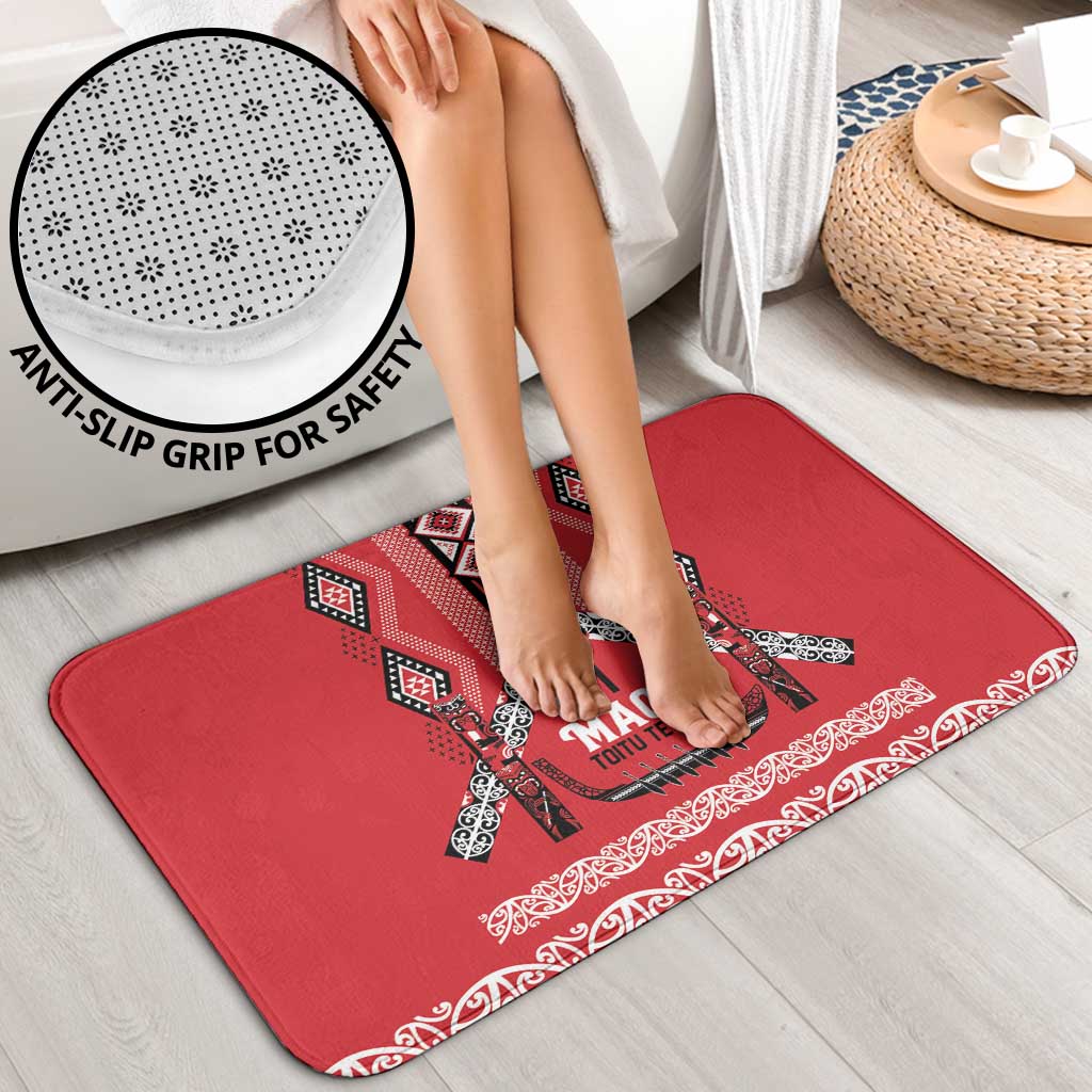 Toitu Te Tiriti Waitangi Bathroom Set Red Wharenui House - Aussie Hoodie