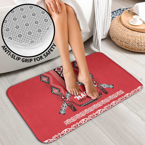 Toitu Te Tiriti Waitangi Bathroom Set Red Wharenui House - Aussie Hoodie