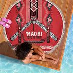 Toitu Te Tiriti Waitangi Beach Blanket Red Wharenui House - Aussie Hoodie