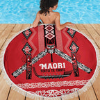 Toitu Te Tiriti Waitangi Beach Blanket Red Wharenui House - Aussie Hoodie