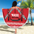 Toitu Te Tiriti Waitangi Beach Blanket Red Wharenui House - Aussie Hoodie
