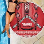 Toitu Te Tiriti Waitangi Beach Blanket Red Wharenui House - Aussie Hoodie