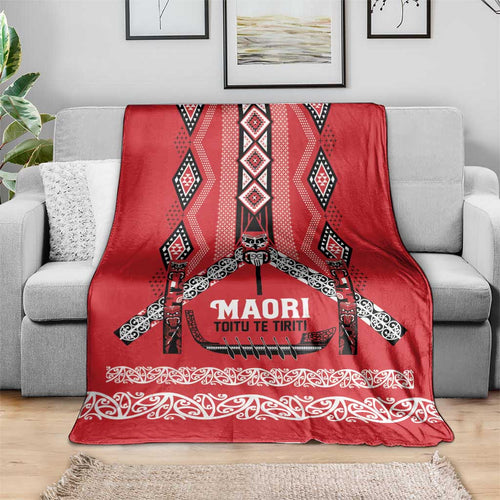 Toitu Te Tiriti Waitangi Blanket Red Wharenui House - Aussie Hoodie