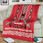Toitu Te Tiriti Waitangi Blanket Red Wharenui House - Aussie Hoodie