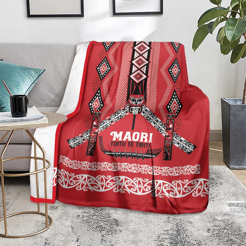 Toitu Te Tiriti Waitangi Blanket Red Wharenui House - Aussie Hoodie