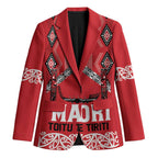 Toitu Te Tiriti Waitangi Blazer Red Wharenui House - Aussie Hoodie