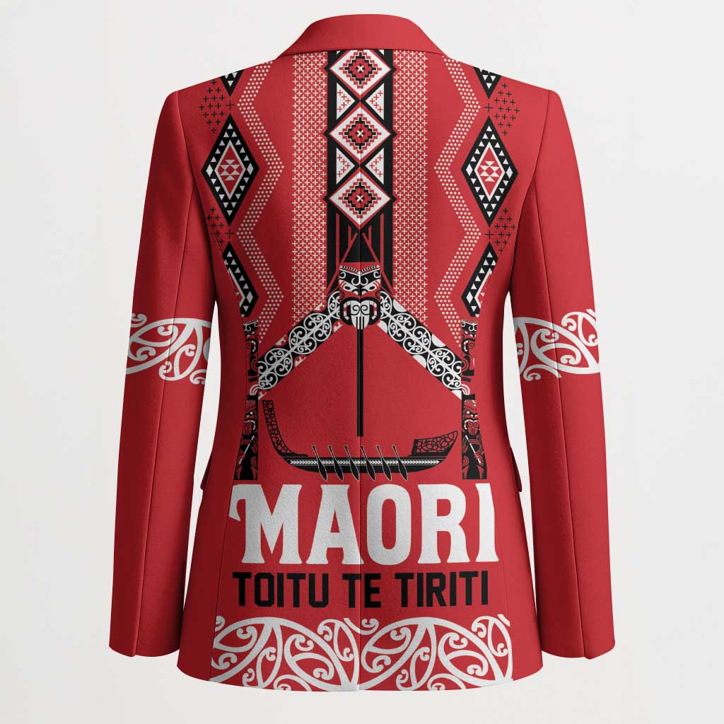 Toitu Te Tiriti Waitangi Blazer Red Wharenui House - Aussie Hoodie