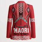 Toitu Te Tiriti Waitangi Blazer Red Wharenui House - Aussie Hoodie