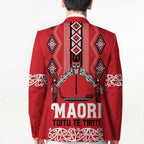 Toitu Te Tiriti Waitangi Blazer Red Wharenui House - Aussie Hoodie
