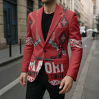 Toitu Te Tiriti Waitangi Blazer Red Wharenui House - Aussie Hoodie