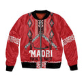 Toitu Te Tiriti Waitangi Bomber Jacket Red Wharenui House - Aussie Hoodie