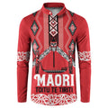 Toitu Te Tiriti Waitangi Button Sweatshirt Red Wharenui House - Aussie Hoodie