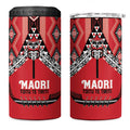 Toitu Te Tiriti Waitangi 4 in 1 Can Cooler Tumbler Red Wharenui House - Aussie Hoodie