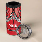 Toitu Te Tiriti Waitangi 4 in 1 Can Cooler Tumbler Red Wharenui House - Aussie Hoodie