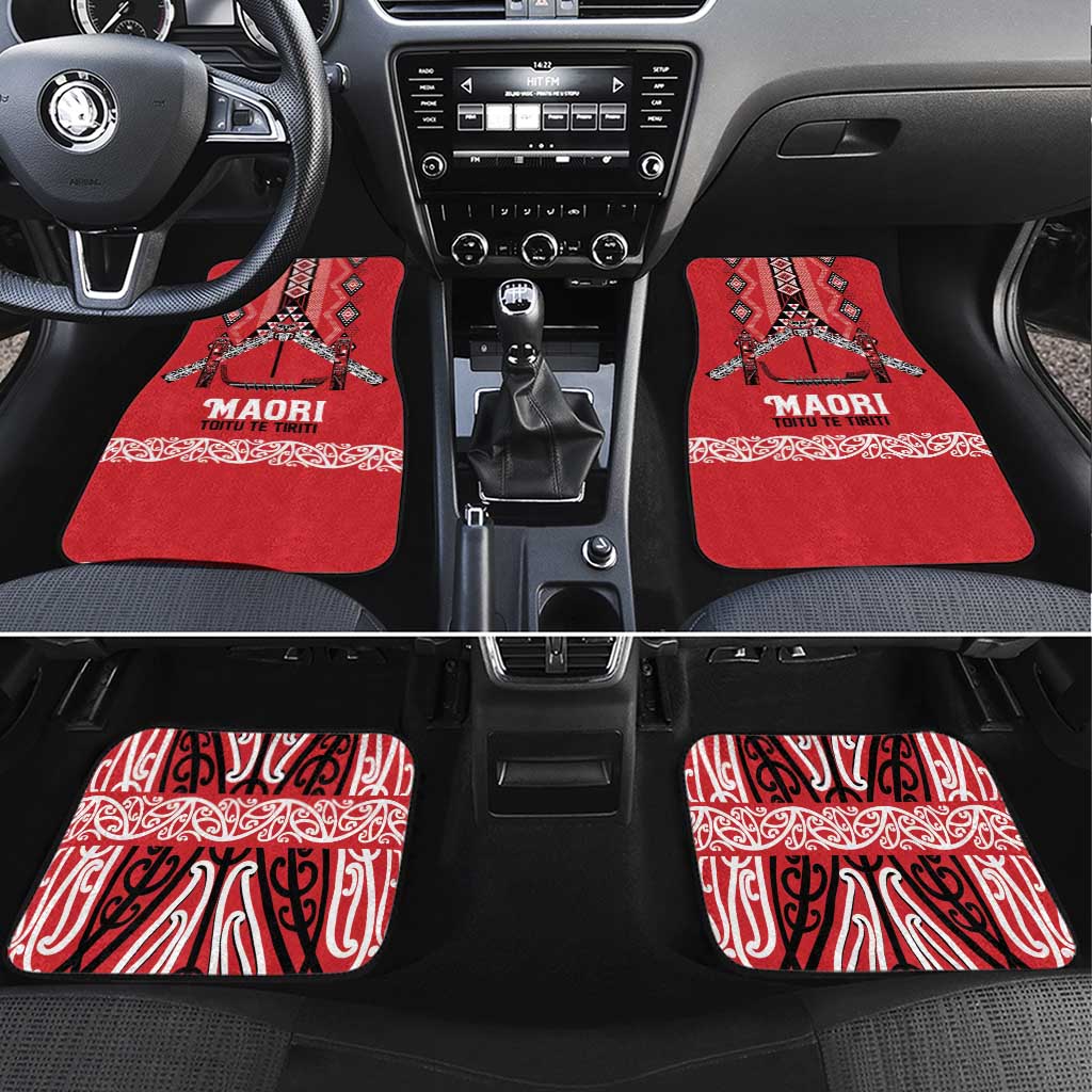 Toitu Te Tiriti Waitangi Car Mats Red Wharenui House - Aussie Hoodie