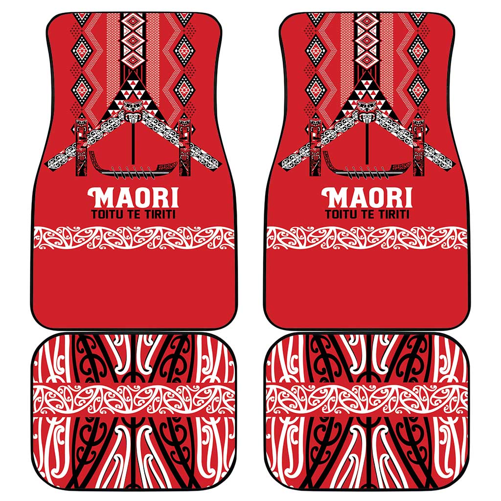 Toitu Te Tiriti Waitangi Car Mats Red Wharenui House - Aussie Hoodie