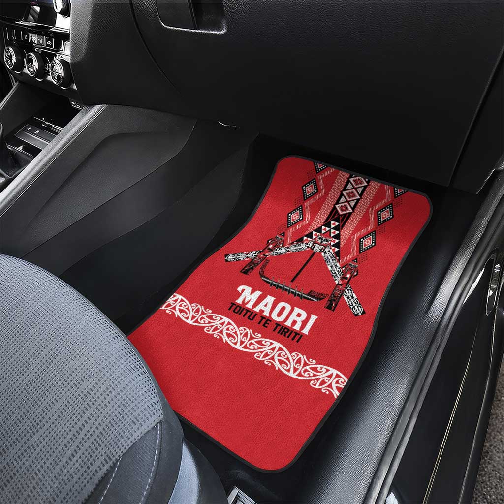 Toitu Te Tiriti Waitangi Car Mats Red Wharenui House - Aussie Hoodie