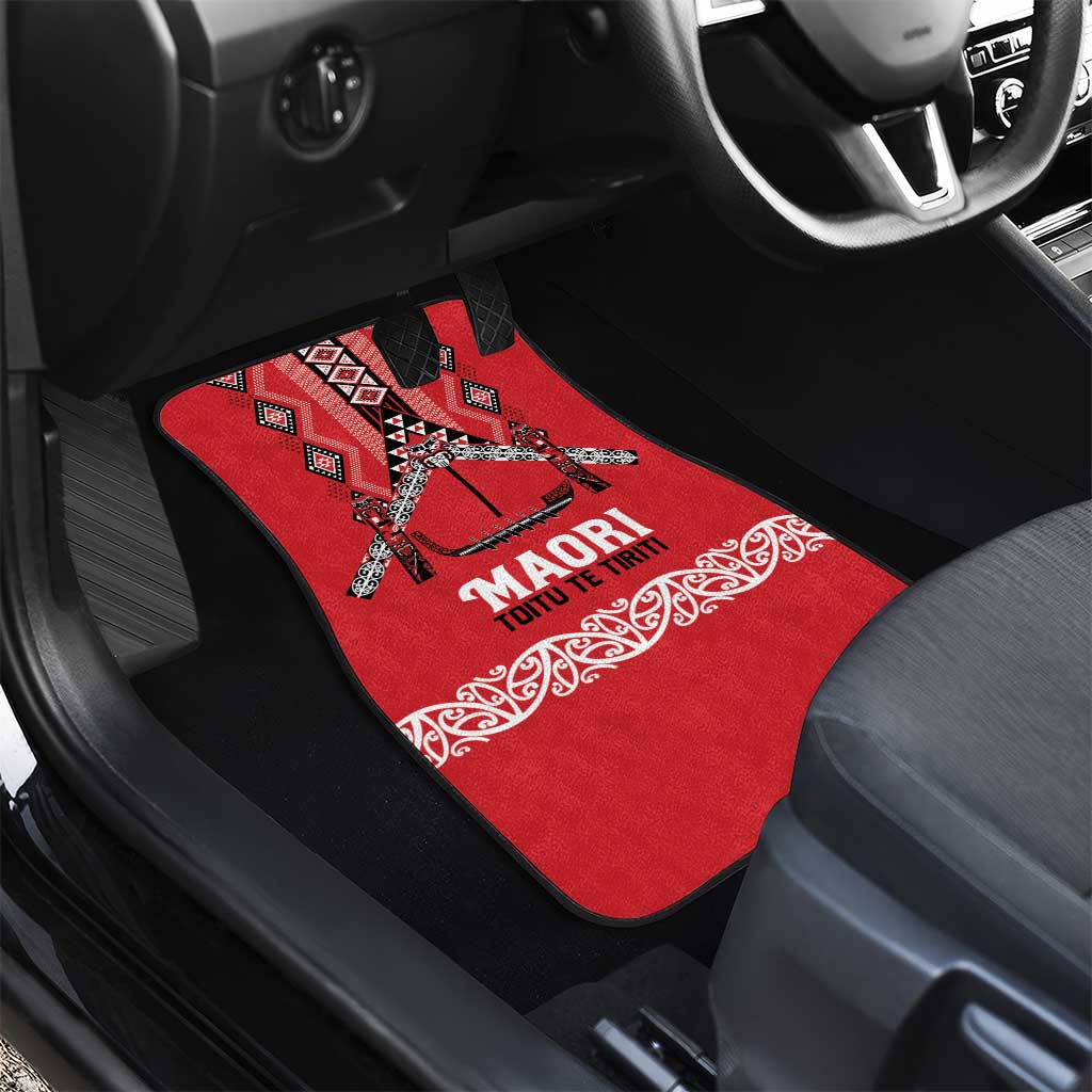 Toitu Te Tiriti Waitangi Car Mats Red Wharenui House - Aussie Hoodie