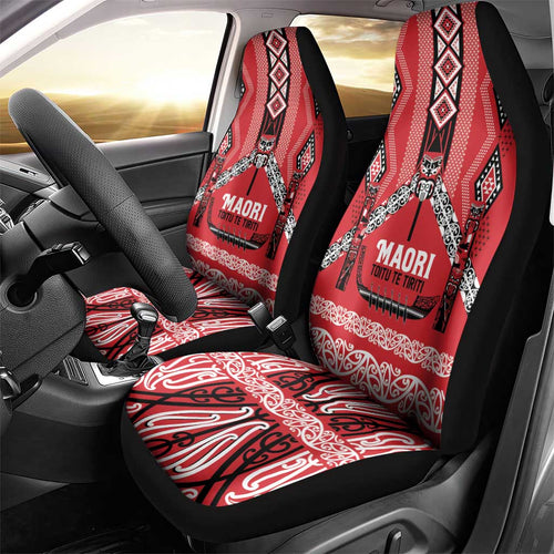 Toitu Te Tiriti Waitangi Car Seat Cover Red Wharenui House - Aussie Hoodie