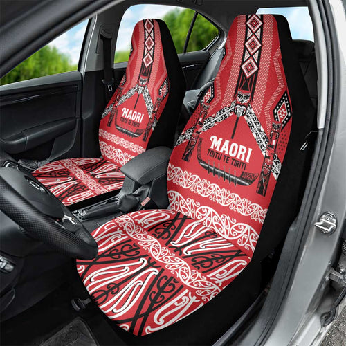 Toitu Te Tiriti Waitangi Car Seat Cover Red Wharenui House - Aussie Hoodie
