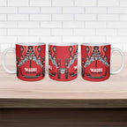 Toitu Te Tiriti Waitangi Ceramic Mug Red Wharenui House - Aussie Hoodie