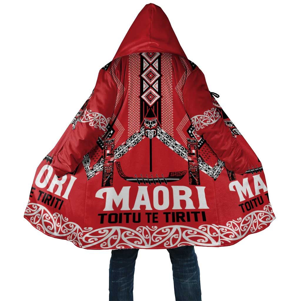 Toitu Te Tiriti Waitangi Cloak Red Wharenui House - Aussie Hoodie