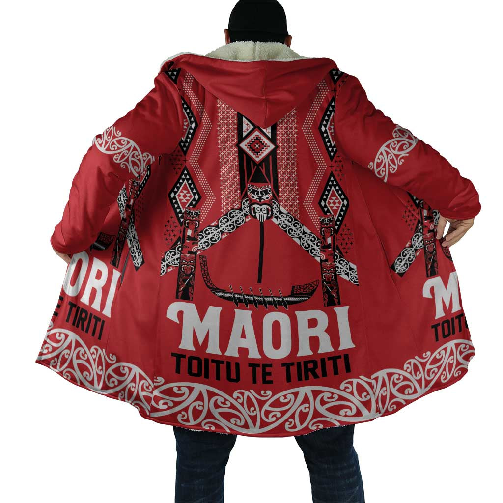 Toitu Te Tiriti Waitangi Cloak Red Wharenui House - Aussie Hoodie
