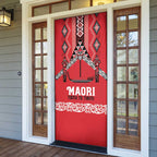 Toitu Te Tiriti Waitangi Door Cover Red Wharenui House - Aussie Hoodie