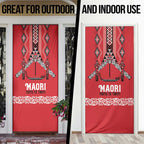 Toitu Te Tiriti Waitangi Door Cover Red Wharenui House - Aussie Hoodie