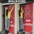 Toitu Te Tiriti Waitangi Door Cover Red Wharenui House - Aussie Hoodie
