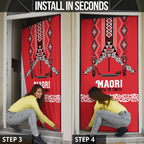 Toitu Te Tiriti Waitangi Door Cover Red Wharenui House - Aussie Hoodie