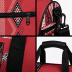 Toitu Te Tiriti Waitangi Duffle Bag Red Wharenui House
