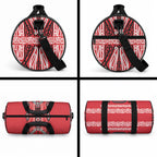Toitu Te Tiriti Waitangi Duffle Bag Red Wharenui House