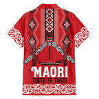 Toitu Te Tiriti Waitangi Family Matching Long Sleeve Bodycon Dress and Hawaiian Shirt Red Wharenui House - Aussie Hoodie