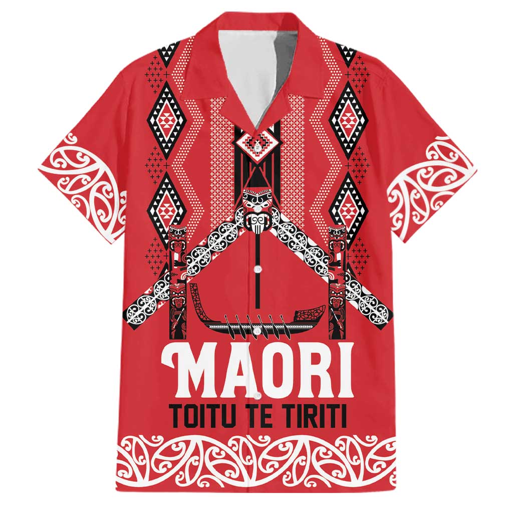 Toitu Te Tiriti Waitangi Family Matching Mermaid Dress and Hawaiian Shirt Red Wharenui House - Aussie Hoodie