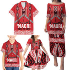 Toitu Te Tiriti Waitangi Family Matching Puletasi and Hawaiian Shirt Red Wharenui House - Aussie Hoodie