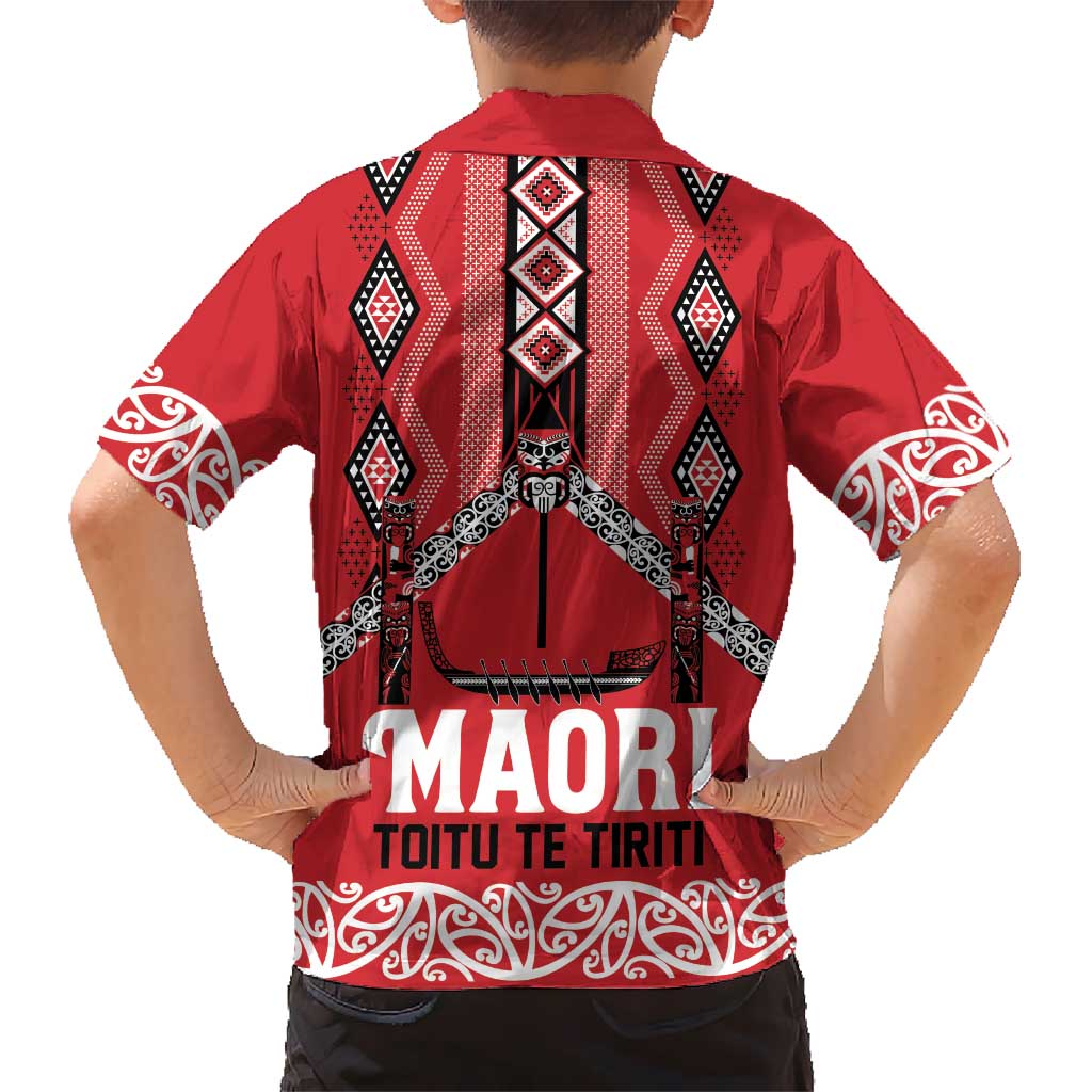 Toitu Te Tiriti Waitangi Family Matching Tank Maxi Dress and Hawaiian Shirt Red Wharenui House - Aussie Hoodie