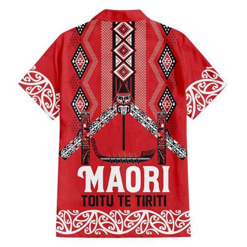 Toitu Te Tiriti Waitangi Family Matching Tank Maxi Dress and Hawaiian Shirt Red Wharenui House - Aussie Hoodie