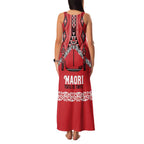 Toitu Te Tiriti Waitangi Family Matching Tank Maxi Dress and Hawaiian Shirt Red Wharenui House - Aussie Hoodie