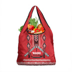 Toitu Te Tiriti Waitangi Grocery Bag Red Wharenui House - Aussie Hoodie