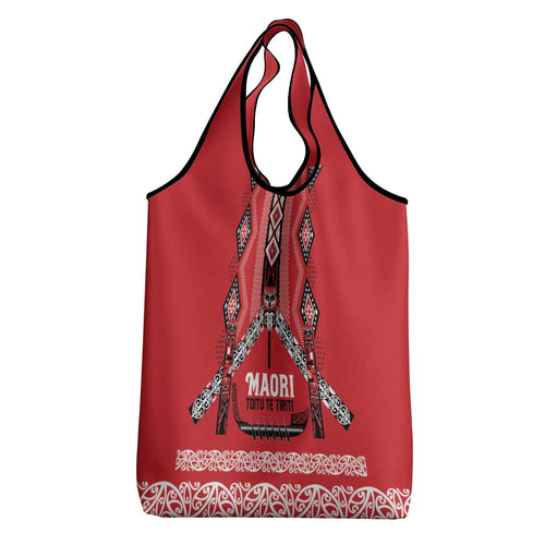 Toitu Te Tiriti Waitangi Grocery Bag Red Wharenui House - Aussie Hoodie