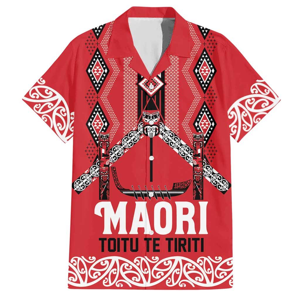 Toitu Te Tiriti Waitangi Hawaiian Shirt Red Wharenui House - Aussie Hoodie