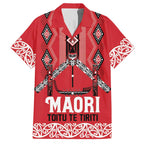 Toitu Te Tiriti Waitangi Hawaiian Shirt Red Wharenui House - Aussie Hoodie
