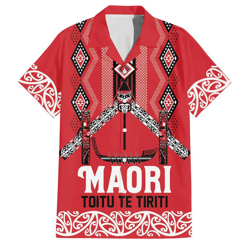 Toitu Te Tiriti Waitangi Hawaiian Shirt Red Wharenui House - Aussie Hoodie