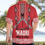 Toitu Te Tiriti Waitangi Hawaiian Shirt Red Wharenui House - Aussie Hoodie